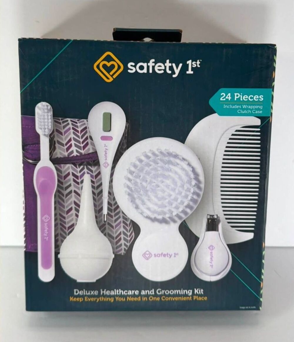 Safety 1st Deluxe Healthcare & Grooming Kit, 24 Pieces, White/Purple